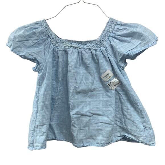 NWT New Cat & Jack Girls Medium (8) 100% Cotton Short Sleeve Square Neck Top - Picture 1 of 3